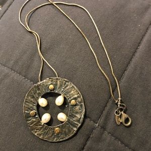 Yigal Avinoam Sterling Silver, 14K Gold, freshwater Pearl Necklace